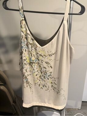 White House Black Market Reversible Cream Floral/ Camouflage Camisole